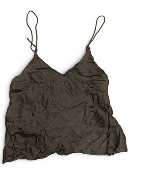 Silky Greay Olive Green Spaghetti Strap Cami Top